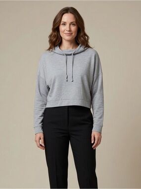 Sugar High Gray Cropped Hoodie XL Juniors Lightweight Drawstring Pullover Sweats